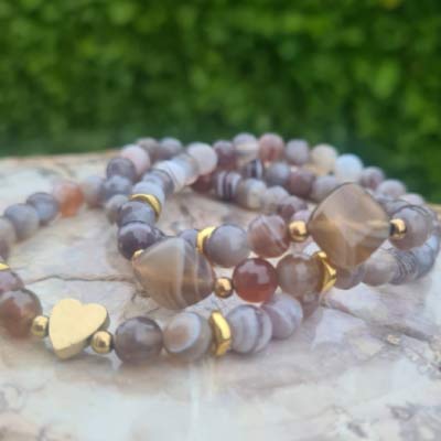 agate botswana Bracelet en Howlite adapté à apaiser l'esprit pour retrouver la clarté