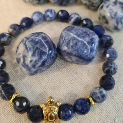 bracelet sodalite Bracelet en Howlite adapté à apaiser l'esprit pour retrouver la clarté