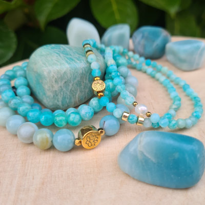 bracelet-amazonite-2 Bracelet en Howlite adapté à apaiser l'esprit pour retrouver la clarté